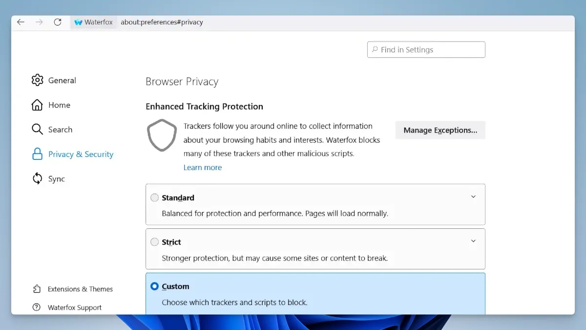 워터폭스 다운로드 - Waterfox_01